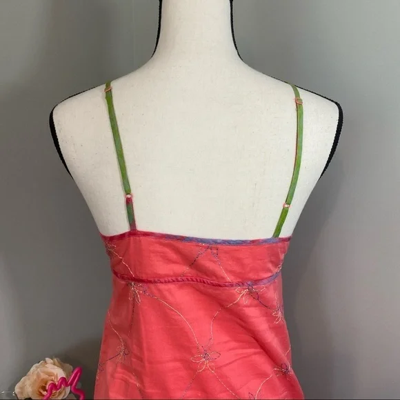 Y2K Floral Tie Dye Trim Cami Dress 2004 - Picture 6 of 9